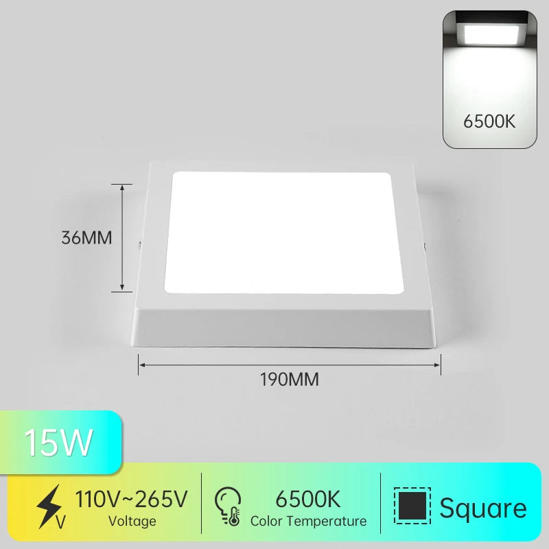 plafonnier led moderne blanc rond carré adaptateur 110240v ccc rohs ul