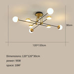 lumière suspendue moderne or noir télécommande led sources lumineuses minimaliste ornement chambre salon