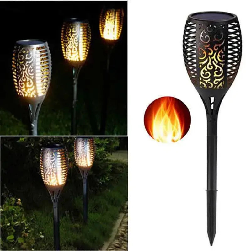 lampe solaire décorative moderne motif floral noir tringle sol ip65 led extérieure halloween jardin
