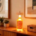 lampe bouteille vin transparente étiquette rouge imprimée fruits moderne led rechargeable