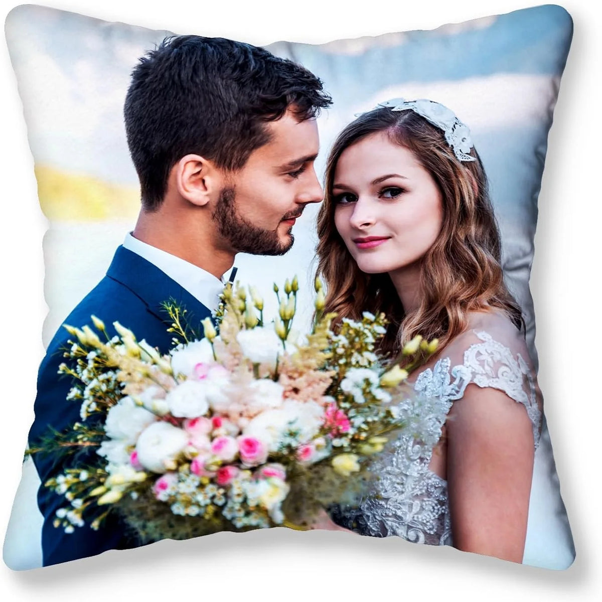 coussin personnalisable moderne oiseaux zip invisible blanc 12 16 18 20 22 24 26
