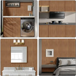 panneau décoratif moderne adhésif marron gris rayures horizontales résistant humidité cuisine chambre enfants étude