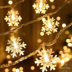 guirlande lumineuse flocons neige multicolore blanc doré anniversaire noël mariage festive