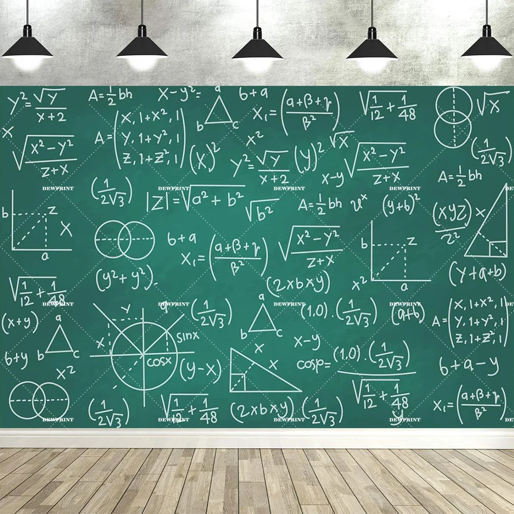 toile fond scientifique illustrations mathématiques chimie géométrie physique noire polyester grande taille