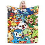 couverture polaire enfant motif pokemon animaux mignons chaude douce canapé lit chambre maison voyage