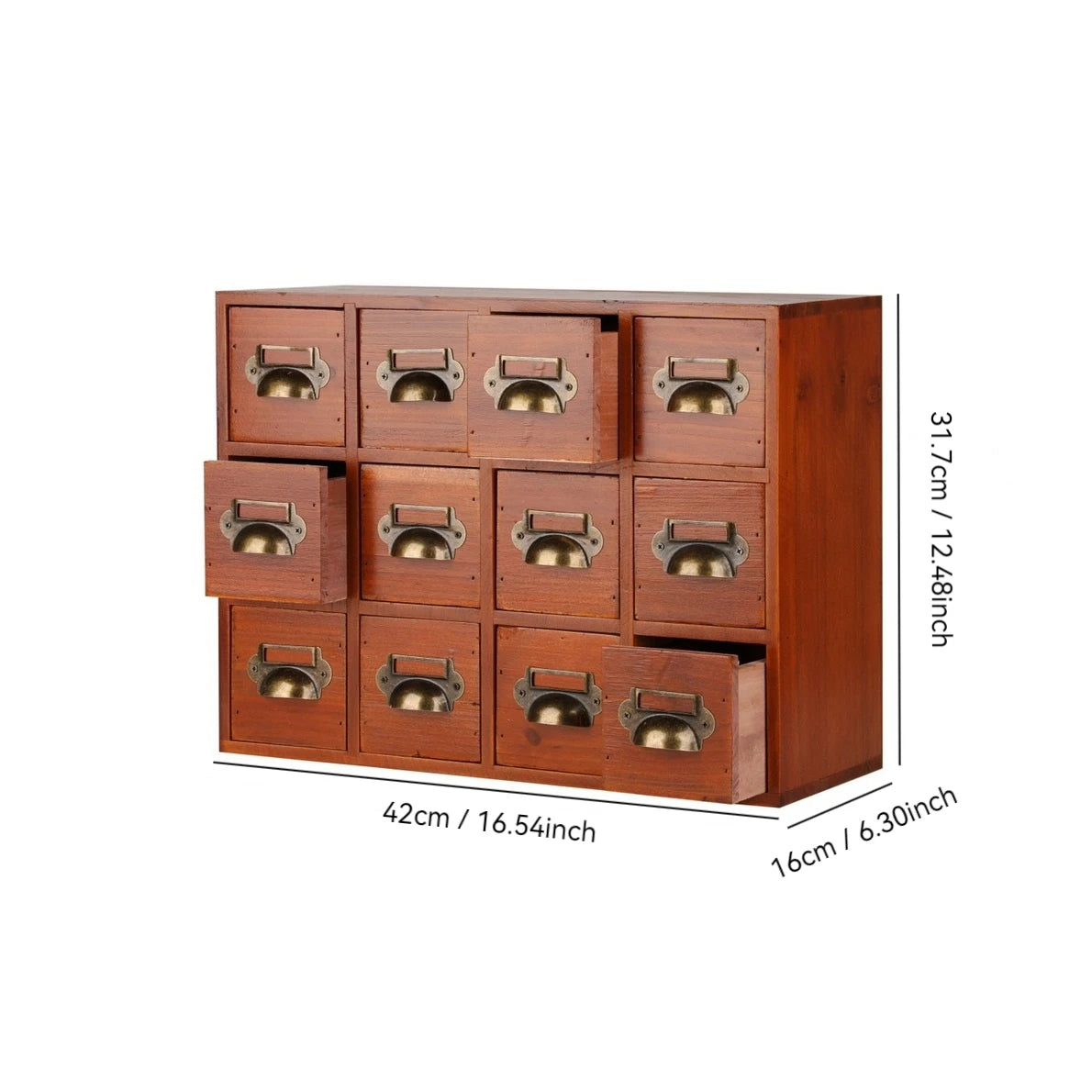 meuble industriel vintage tiroirs bois marron poignées dorées rangement décoration salon