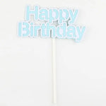 décoration gâteau anniversaire ours bleu rose voiture dessin animé nuages coeurs enfant festive résine