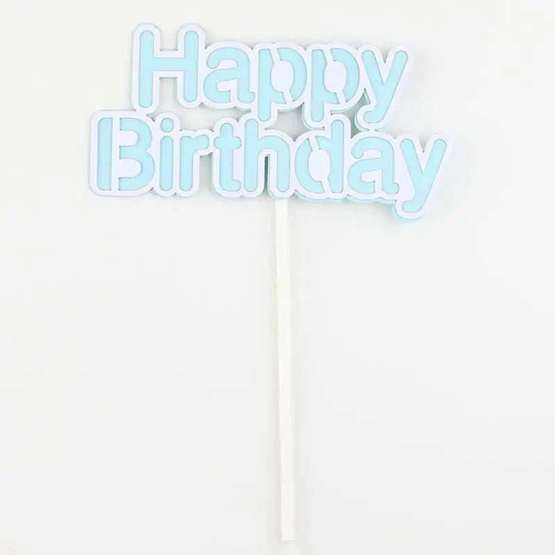 décoration gâteau anniversaire ours bleu rose voiture dessin animé nuages coeurs enfant festive résine