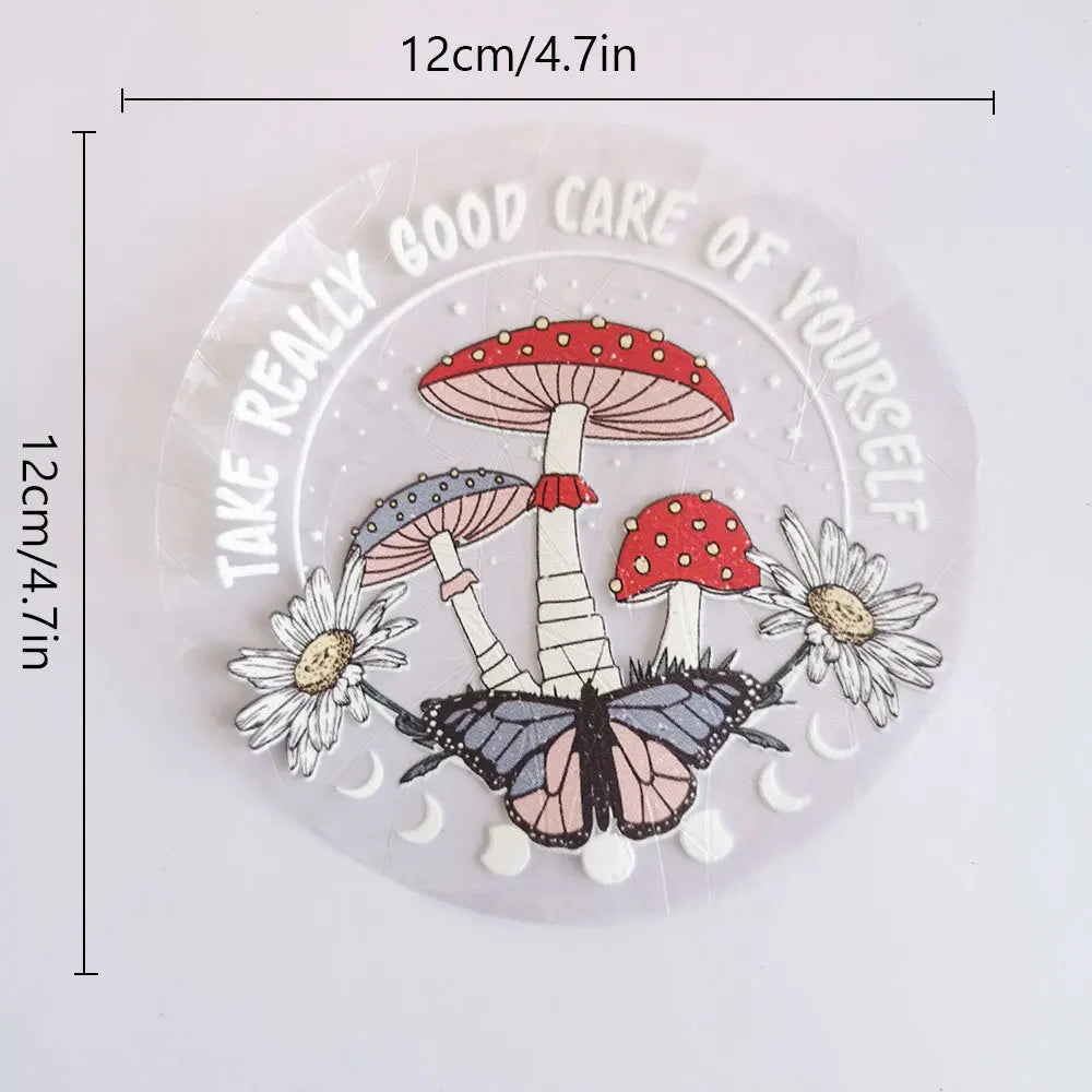 autocollant mural transparent décoratif fleurs papillon soleil texte motivation fenêtre mur intérieur maison