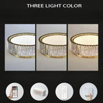 plafonnier moderne élégant or blanc strass brillant lumiere remote dimmable 4200K 3000K 6000K
