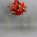 support fleurs artificielles moderne bouquet doré élégant décoration mariage tablecoration métal or rouge blanc