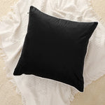 housse coussin velours noir blanc moderne élégant décoration intérieur canapé sofa carré polyester coton