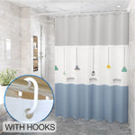 rideau douche moderne opaque motifs chats fleurs polyester blanc rose
