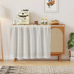 rideau cuisine polyester blanc rose bleu simple moderne imperméable résistant rayures satiné mat