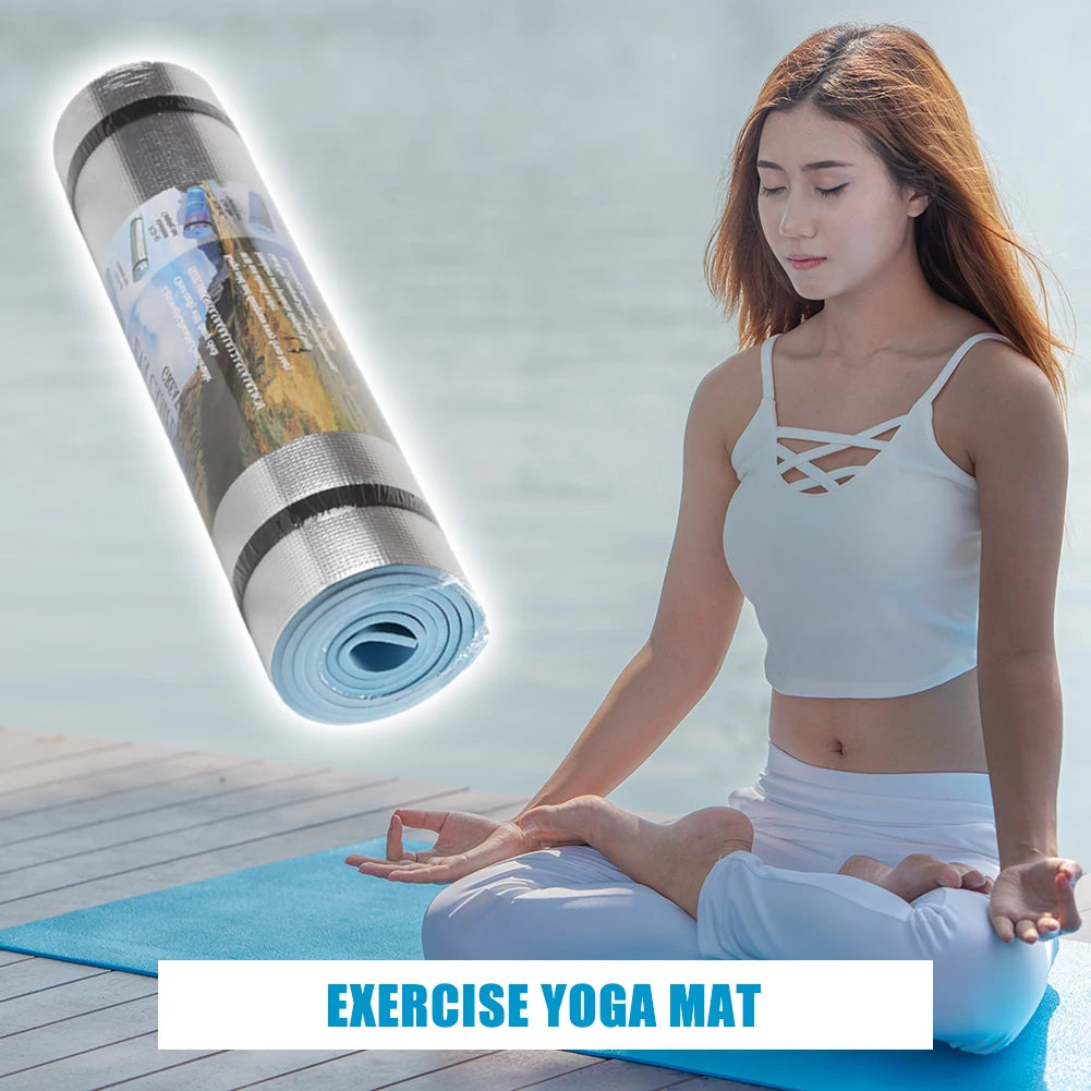 tapis yoga bleu clair imprimé paysage ruban adhésif moderne épais 10mm pvc opaquet