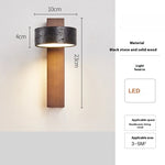 lampe murale moderne bois papier peint beige taches brunes wabi sabi led fixée mur