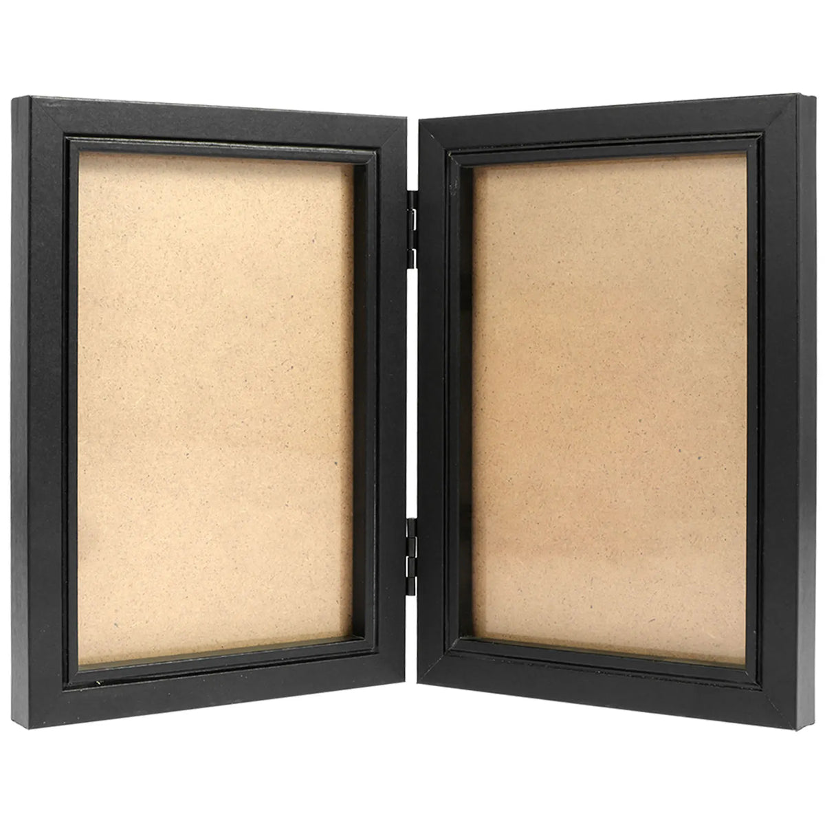 cadre photo pliable triple verre transparent charnières modernes noir bois clair minimaliste