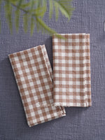 serviettes table coton carreaux rouge blanc bleu marron jaune classiques réutilisables maison party banquet