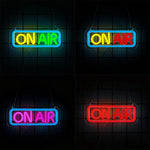 panneau lumineux led lettres on air moderne bleu jaune vert rose rouge opacité chaines