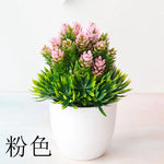 plantes artificielles bonsaï rouge vert rose fleurs simples feuilles fines pot gravier décoration extérieur