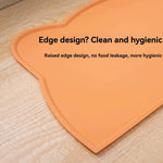 tapis nourriture animaux silicone orange jaune bleu moderne sans motif anti débordement imperméable