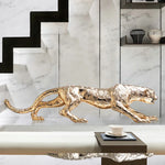 statue jaguar or texture fourrure moderne élégant pierre décor intérieur chambre