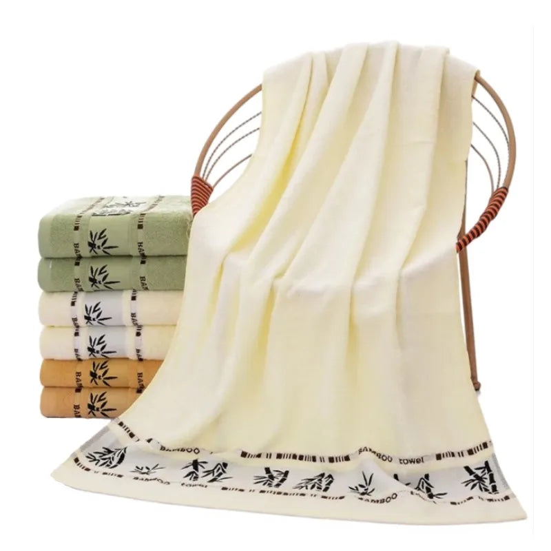 serviettes bain bambou absorption rapide serviettes toilette jaune doré vert blanc moderne