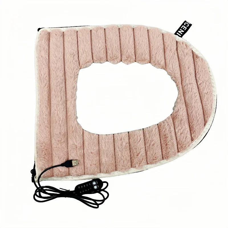 tapis toilette chauffant velours vert clair moderne adhésif câble usb bouton contrôle rechargeable