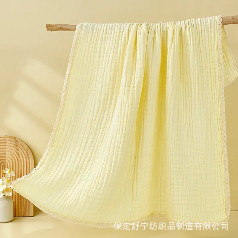 couverture bébé coton douce moderne plissée opaque beige gris vert blanc rose