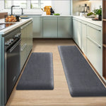 tapis sol antidérapant polyester gris foncé velours moderne cuisine salon 80cm 50cm