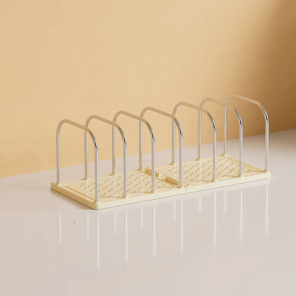 support livres transparent moderne tiroirs poignées lapin blanc grille métal chromé
