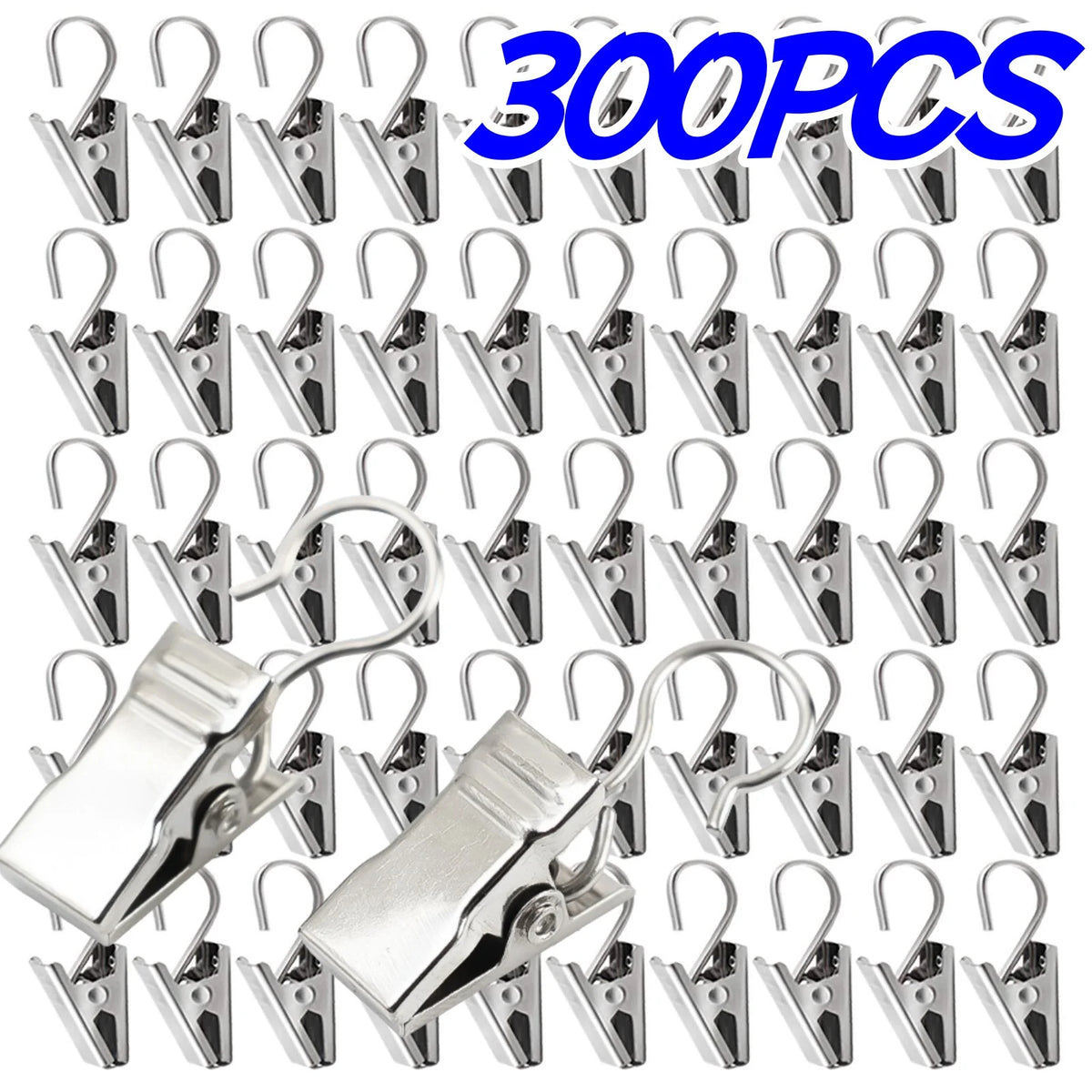 pinces linge argentées modernes 300pcs lisses brillantes opaques rideaux linge