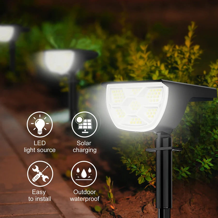 lumière solaire 68 led noire ip65 abs moderne batterie rechargeableextérieur contemporain tringle fixe