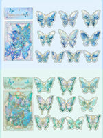 papillons décoratifs transparents rose bleu vert clips élégants bricolage auto collants artisanal