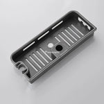 étagère douche moderne rayures horizontales blanc noir clips mural rechargeable minimaliste