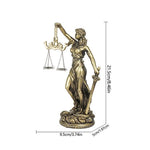 statue justice dorée sculptural maison livres lampes classique détaillée motifs décoratifs base