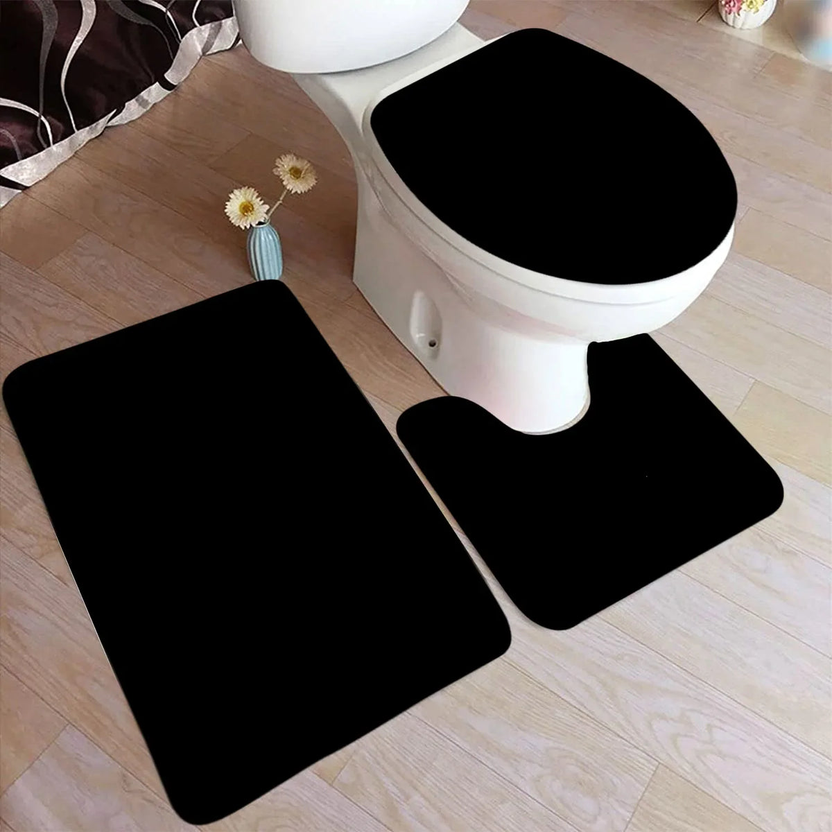 tapis bain moderne uni respectueux l'environnement noir rose clair bleu gris jaune rose foncé