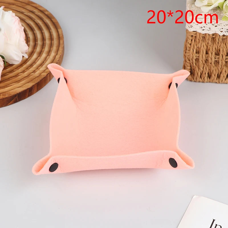 plateau rangement polyestère moderne bleu rose rouge jaune gris uni respectueux environnement