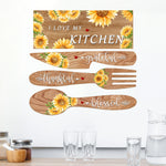 décorations murales rustiques tournesol love my kitchen grateful thankful blessed vinyle autoadhésif
