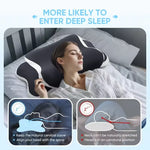coussin sommeil mousse mémoire forme ergonomique gris blanc support cou voyage massage lit