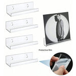 présentoir mural transparent moderne étagères vinyles respectueux environnement saloniaux variées transparentes vis fixations