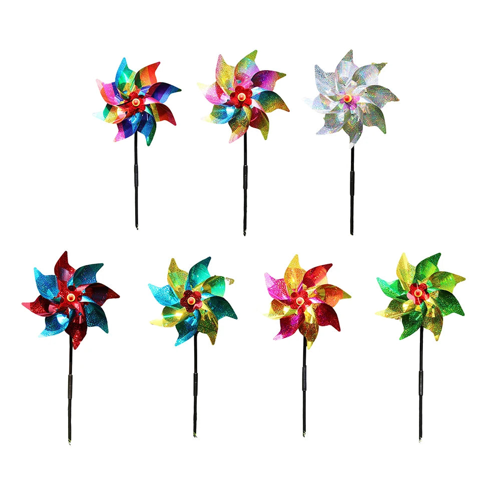 moulin vent multicolore brillant moderne décoration jardin protection oiseaux piquet facile