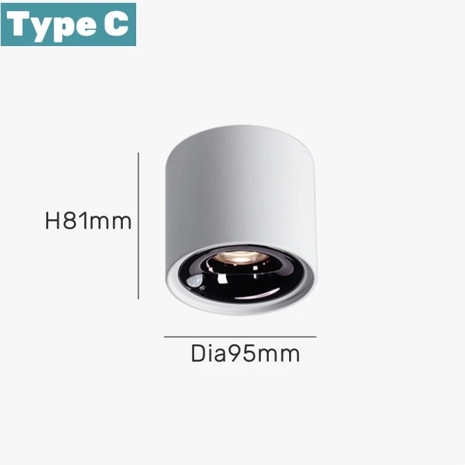 Spot lumineux moderne LED 12W blanc noir anti éblouissement détecteur mouvement 3000K 4000K 6000K
