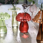 vase moderne transparent vert bleu rouge orange rayures décoration table chambre simple