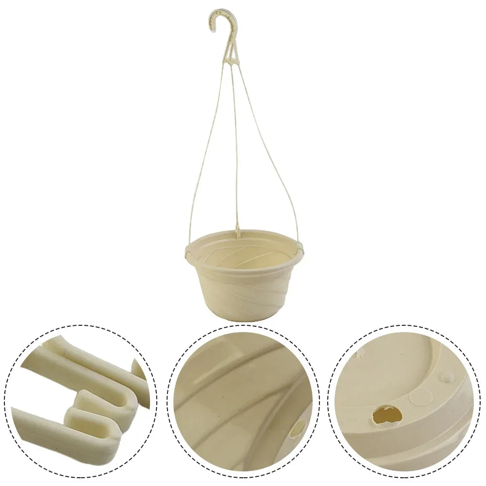 pots suspendus blancs modernes crochets métalliques balcon jardin decorationextérieurporte plantespaniersuspendus