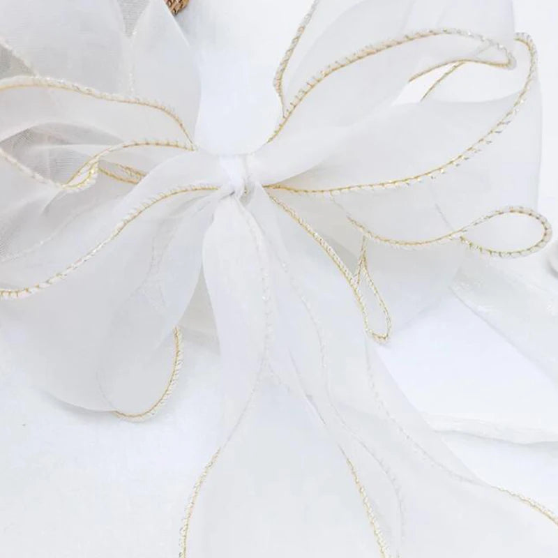 rideau fenêtre transparent rubans décoratifs nœuds dorées élégants maison vintageclair rose blanc