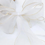 rideau fenêtre transparent rubans décoratifs nœuds dorées élégants maison vintageclair rose blanc