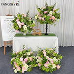 décoration mariage événement rose vert fleurs naturelles romantiqueextérieur table centre