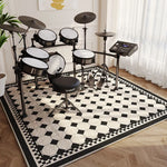 tapis moderne musical floral salon noir blanc décoration chambre hôtelextérieur