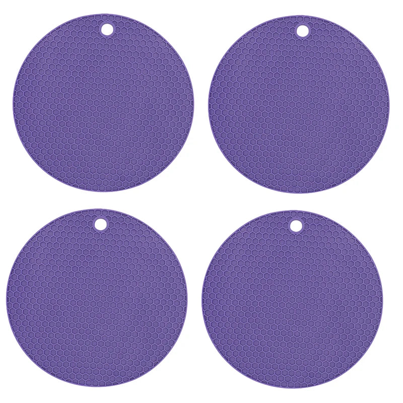 tapis table silicone gris rose bleu moderne réseau hexagonal cuisine protection comptoir 17.5cm